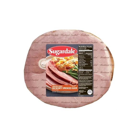 Sugardale Prestige Hickory Smoked Half Ham, Fully Cooked, Bone-In, 7- 15 lb