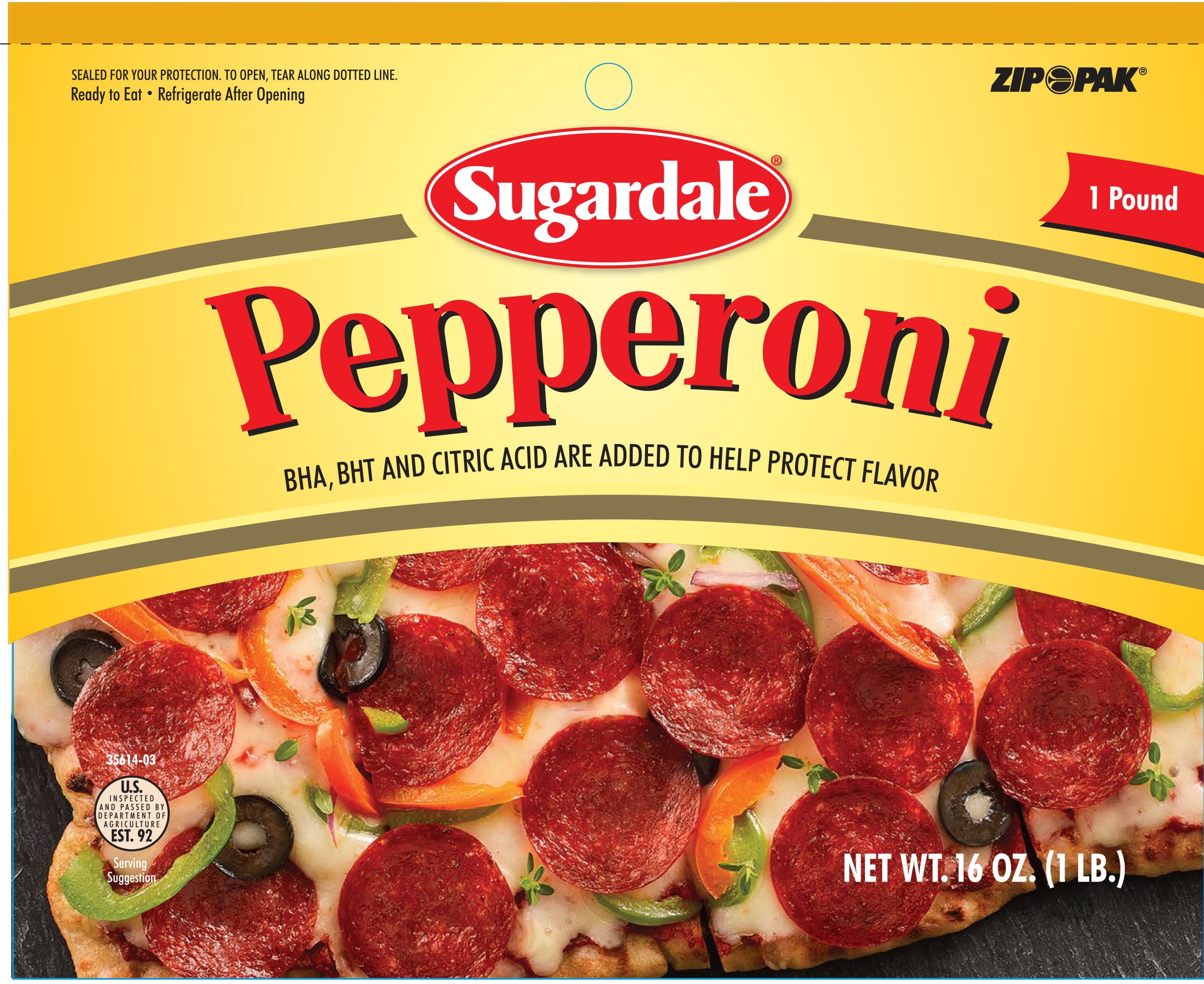 Sugardale Regular Sliced Pepperoni, Gluten Free, 16 oz
