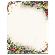 Sugared Holly Letterhead, Printer & Holiday, Christmas Copy Paper, 100 sheets per Pack