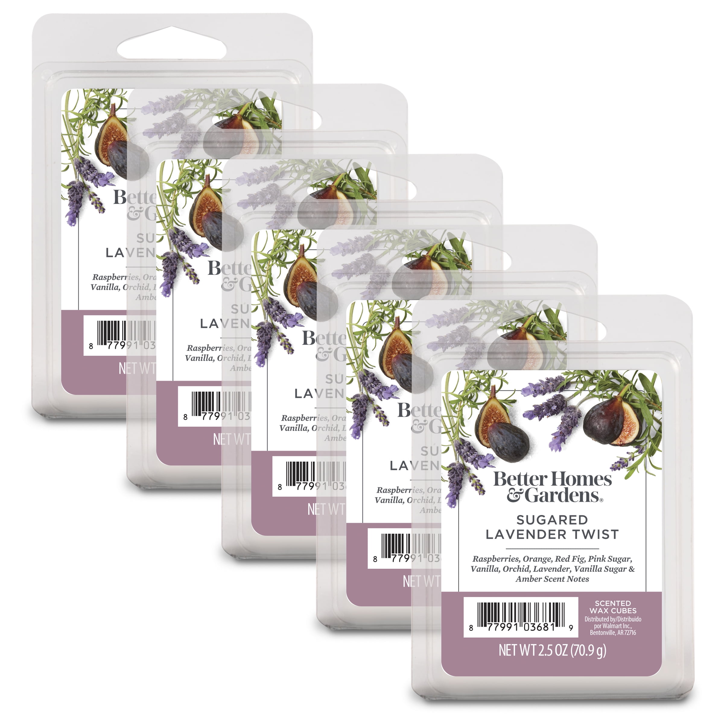 Sugared Lavender Twist Scented Wax Melts, Better Homes & Gardens, 2.5