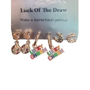 Sugarfix by Baublebar Luck of the Draw Earrings Set   Nickel-Free, Shamrock Horseshoe Heart Designs
