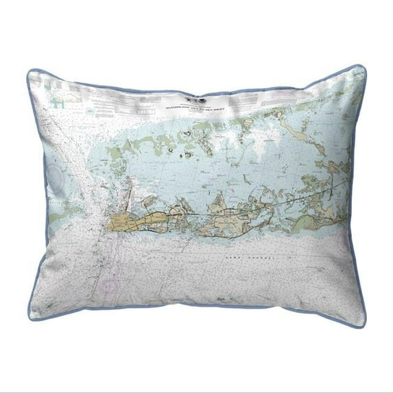 Sugarloaf Key to Key West, FL Nautical Map Extra Large Zippered Indoor & Outdoor Pillow - 20 x 24 in.