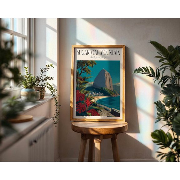 Sugarloaf Mountain Print Rio De Janeiro Brazil Travel Poster