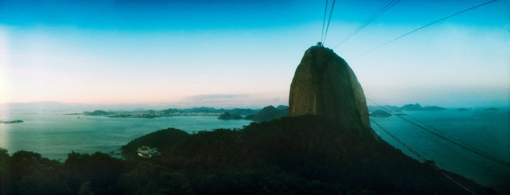 Sugarloaf Mountain at sunset Rio de Janeiro Brazil Canvas Art - Panoramic Images (36 x 12)