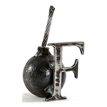 Sugarpost "F" Bomb with Fuse Indoor Outdoor Garden Home Welded Metal Art