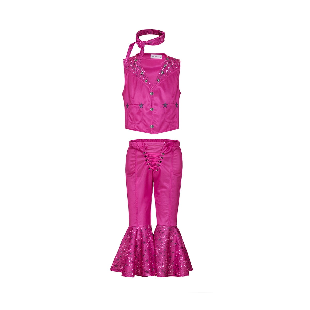 Pink Cowgirl Doll Set with Retro Vest and Bell Bottom Pants