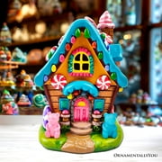 Sugary Haven Candy House Tabletop Figurine, 7 LED Christmas Gingerbread Style Home Decoration