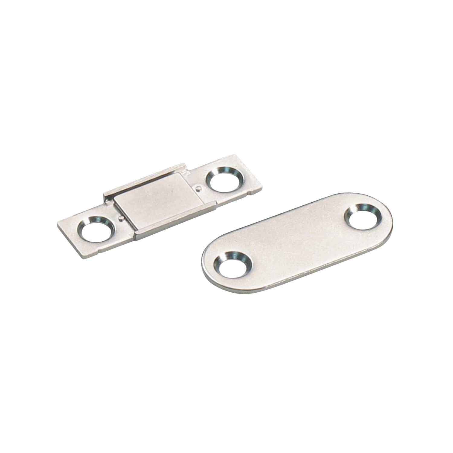 Sugatsune 2-Pack 1-3/8" (35mm) Length, Ultra Thin Magnetic Catch with Counter Plate and Mounting Screws, Nickel
