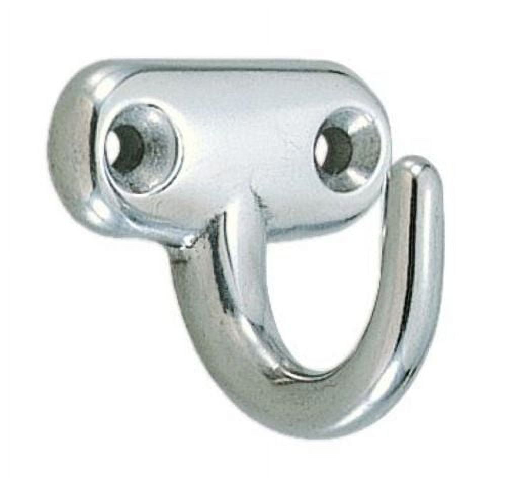 Mirror Stainless Steel Single Hook with Mounting Hardware