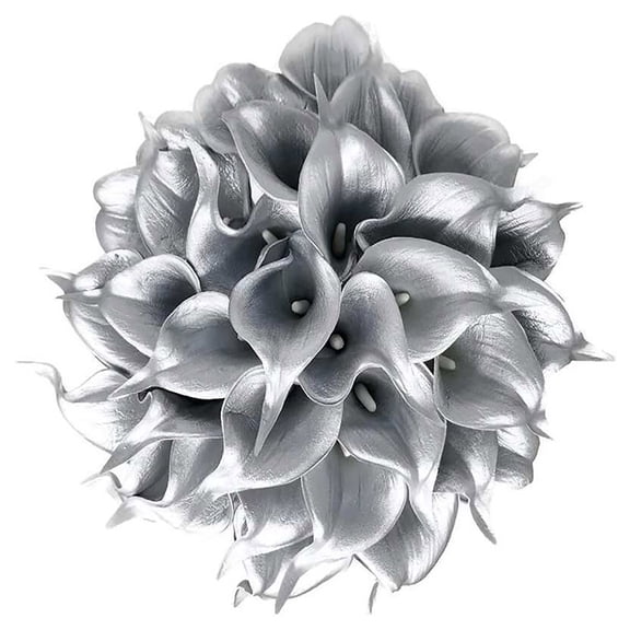 Sugeryy Fake Gold Flower Bouquet Latex Flowers Simulation Plant Real Touch Artificial For Wedding Party Decor PU Calla Lilies