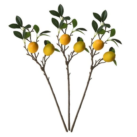 Sugeryy Fruit Props Lemon Bonsai 3PCS Fake Home Decor Wedding Party Outfit Artificial Vine Realistic Imitation Plants