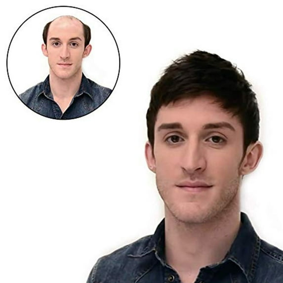 Sugeryy Men's Hair Topper Wig Toupee Clip Hairpiece Top Wig for Daily Wear
