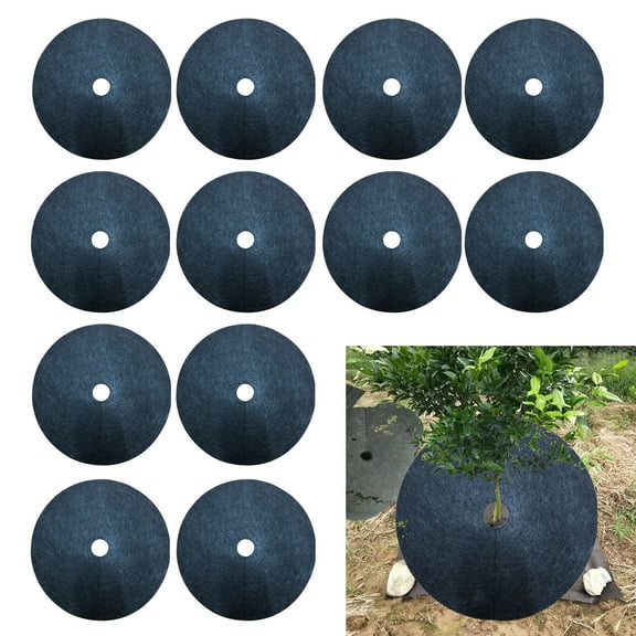 Sugeryy Tree Protection Weed Mats Cloth 15cm Diameter Made Of Nonwovens Material 12pcs For Vegetable Garden Covering Ring