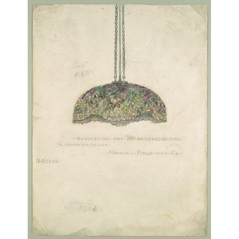 Suggestion for 38 Hanging Shade/ Laburnum Design/ Marshall Field and Co.  Poster Print by Louis Comfort Tiffany (American, New York 1848 �1933 New  York) (18 x 24) 