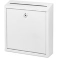thumbnail image 1 of Suggestion Box with Lock and Slot, Wall Mounted Metal Drop Box with 4 Keys, Secure Locking Box for Cash and Ballots, Office MailBox, 10.4 x 2.9 x 11 Inch, White, 1 of 12