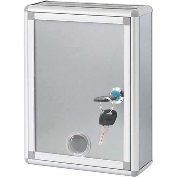 Suggestion Box with Lock and 2 Keys, Secure Wall Mount Donation Collection Drop Ballot Complaint Box for Home Office Customer Center Hotel Use