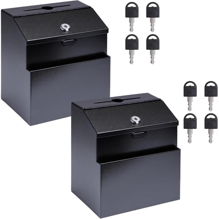 Suggestion Box with Lock and Slot Metal Wall Mounted Ballot Box