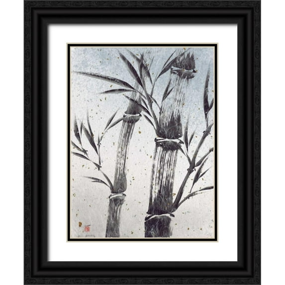 Sugita, Katsumi 25x32 Black Ornate Wood Framed with Double Matting Museum Art Print Titled - Cool Bamboo II