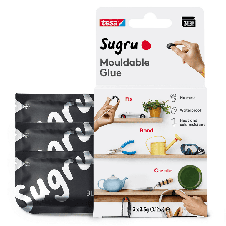 Sugru Family-Safe Mouldable Glue - Black 3 Pack - PAST DATE SPECIAL