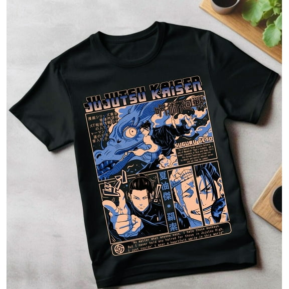 Suguru Geto T-shirt Jujutsu Kaisen shirt Getou jjk Anime Black shirt All Size