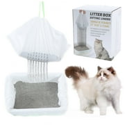 Suhaco 28 Count Cat Litter Box Liners Drawstring No Scooping  Litter Liner Bags for Cat Toilet Pan Large Thick Eco Friendly