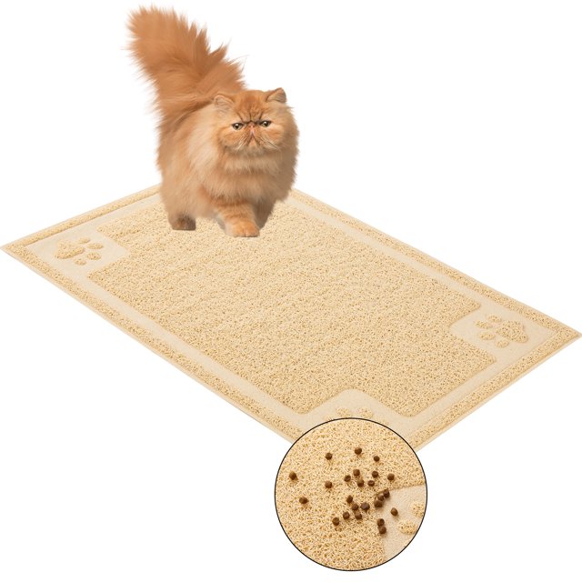 Suhaco Cat Litter Box Mat, NonSlip Waterproof Kitty Litter Mats Easy