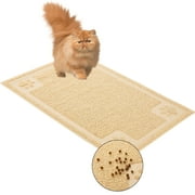 Suhaco Cat Litter Box Mat, Non-Slip Waterproof Kitty  Mats Easy to Clean, Reduce Litter Tracking, Soft Material for Paws (L)