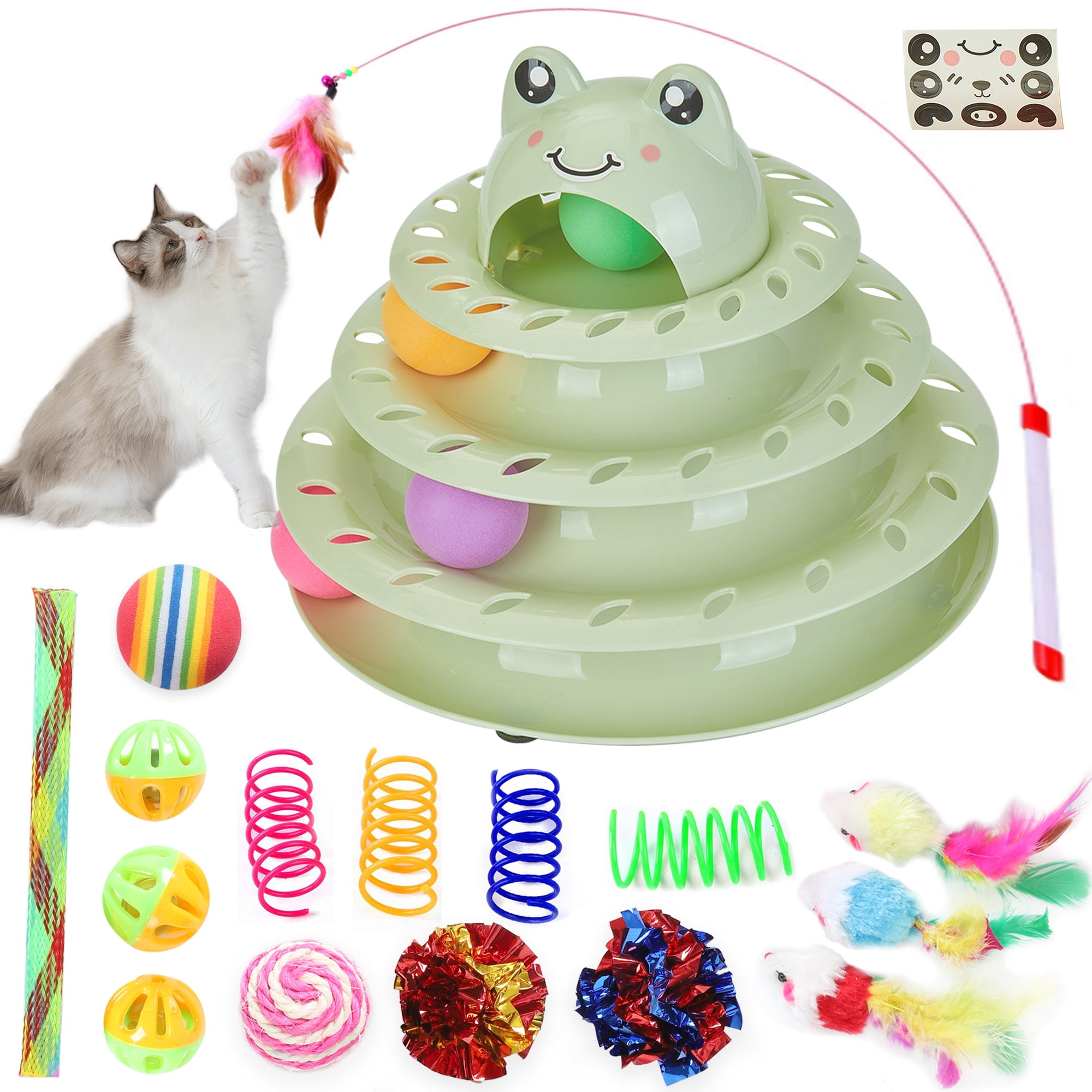 Suhaco Cat Toys Interactive Cat Ball Roller Toy Exercise Pet 4 Level