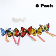 Suhaco 6 - pack Butterfly Cat Toys Realistic Flutter Motion Shake - to - Attract Interactive Pet Playthings for Cats' Hunting Instinct Fun Catnip Toys