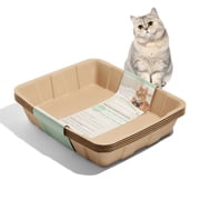 Suhaco Disposable Cat Litter Box, 5-Pack, No Scrubbing, Thick & Sturdy, for Indoor & Outdoor Use, 17.7 x 13.8 Inches