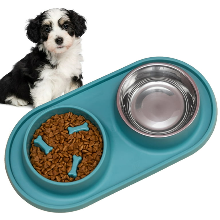 Double Stainless Steel Pet Cat Dog Puppy Water Food Feeder Dish Bowl Double Stainless Steel Pet Cat Dog Puppy Water Food Feeder Dish Bowl