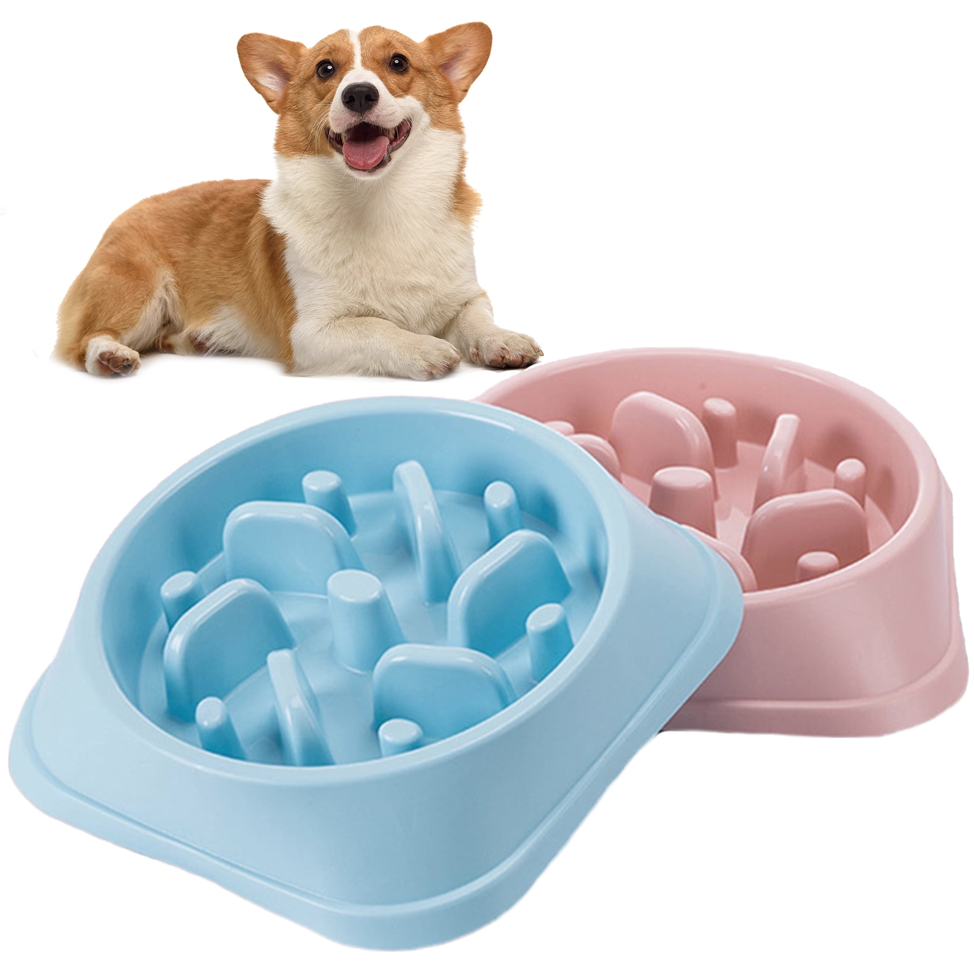 Puzzle Feeder Dog Bowl, Blue, 9.8 in Licking Area, BPA-Free, Anti-Slip,  Reduces Anxiety, Accommodates Multiple Food Types