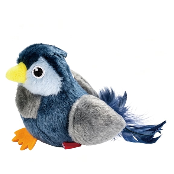 Suhaco Electric Plush Bird Cat Toy, Touch Activated Motion & Lifelike Chirp Sound, Soft Flannel for All Ages Cats