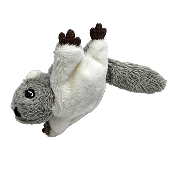 Suhaco Electric Realistic Flying Squirrel Cat Toy, Flapping Wing Interactive Cat Toy with Simulated Animal Sound, USB Rechargeable Catnip Plush Toy with Soft Flannel Material for Indoor Cats
