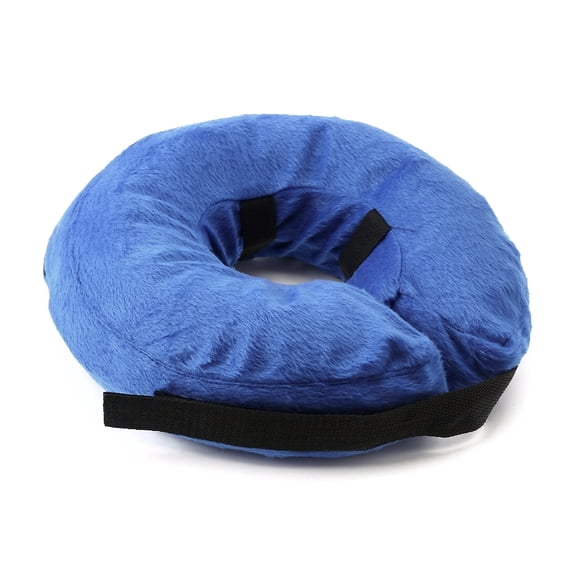 Suhaco Inflatable Dog Recovery Collar, Soft Plush Cone Alternative for Cats and Small Dogs, Fits Neck 7.1-10.2 in, Blue, Small