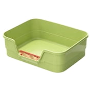 Suhaco Open Top Cat Litter Box with Low Long Side Entry, Large Kitty Litter Tray with Anti-Scatter Pedal, Easy Access for Kittens and Senior Cats