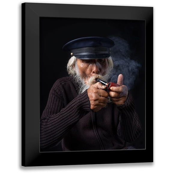 Suhardjo, Lisdiyanto 12x14 Black Modern Framed Museum Art Print Titled - Old Sailorman