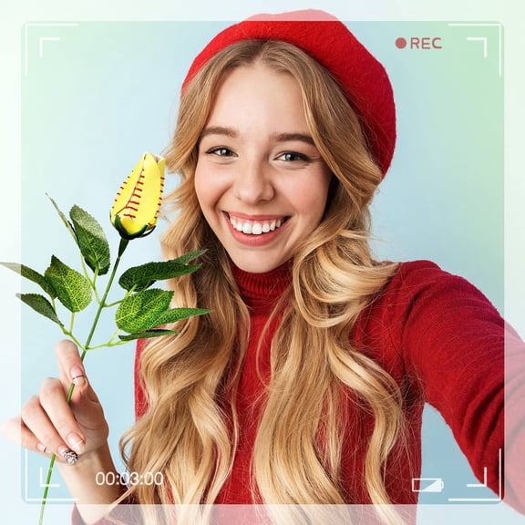 Suhine 1Pcs Baseball Football Soccer Volleyball Rose Artificial Sports Flower Decor for Graduation Wedding Sports Theme Rose Bouquet for Girl Player Fa Bouquet Flores Artificiales para Decoracion