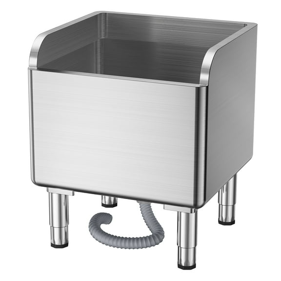 Suhire Commercial Stainless Steel Mop Sink, Floor Utility Sink with High Baffle, Laundry Service Basin for Kitchen Janitor Room