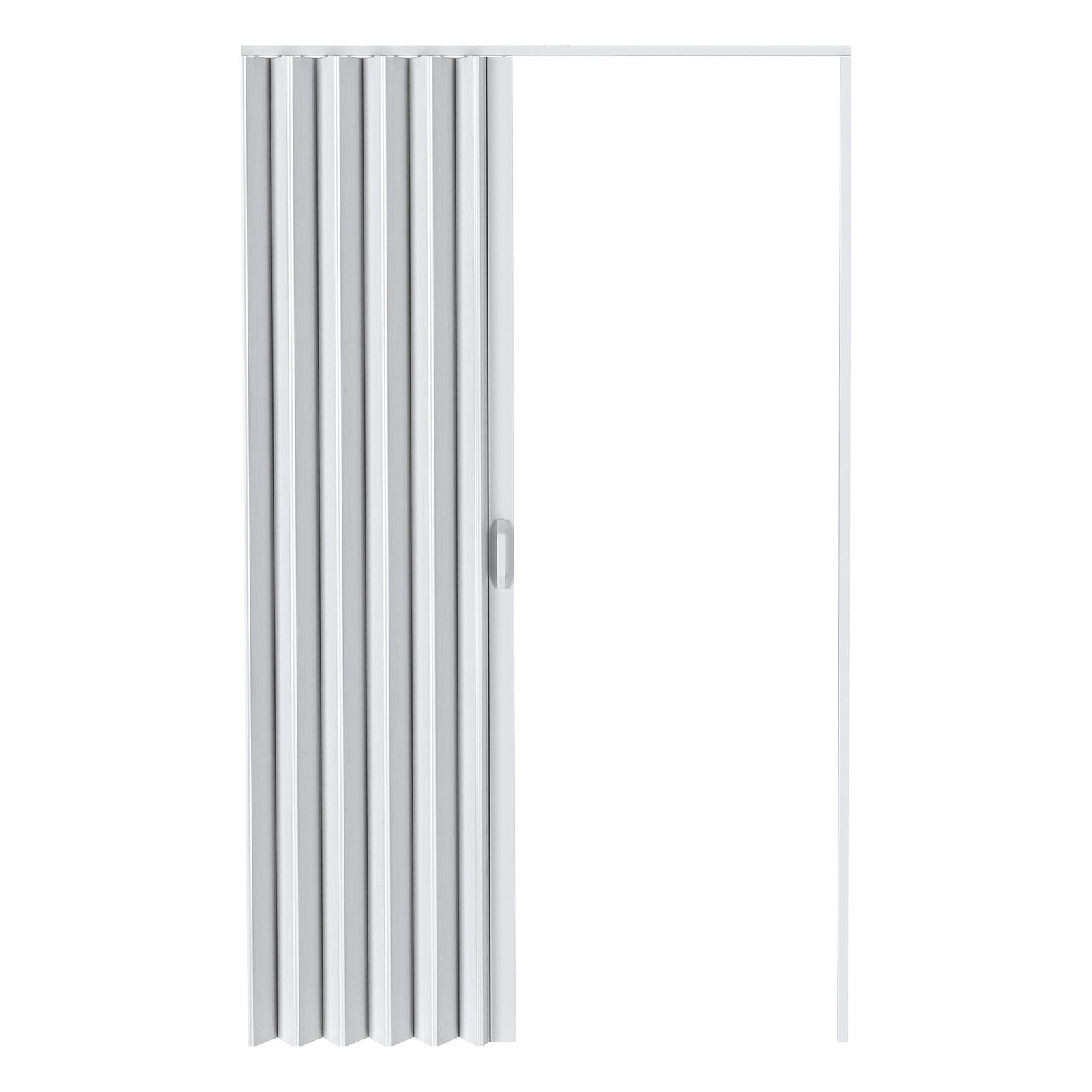 Suhire Folding Accordion Door, 48x80in/60x80in PVC Interior Closet Door, Space Saving Bifold Door with Hardware