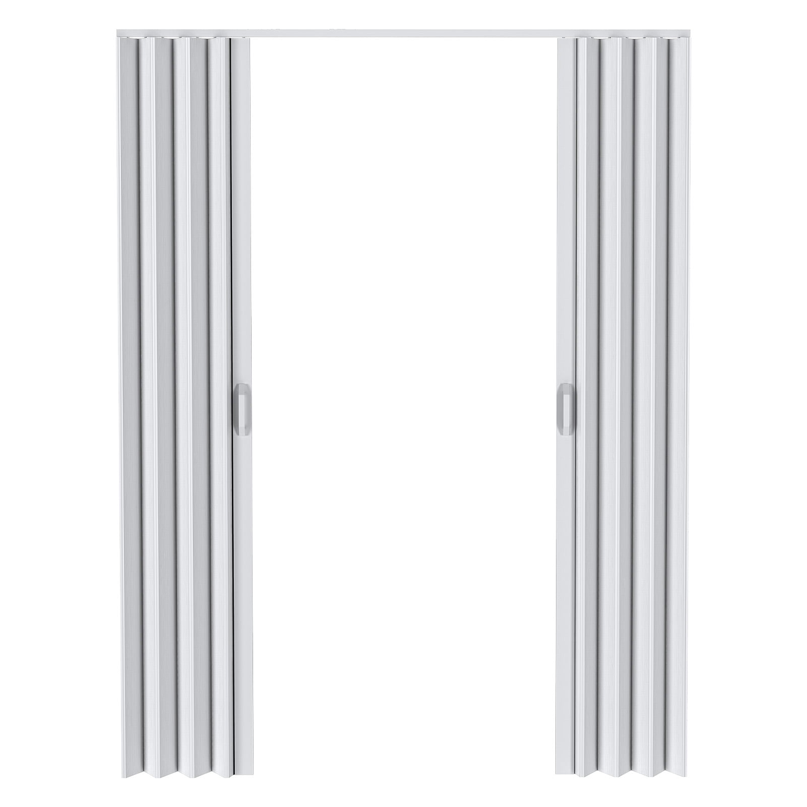 Suhire Folding Accordion Door, 48x80in/60x80in PVC Interior Closet Door, Space Saving Bifold Door with Hardware