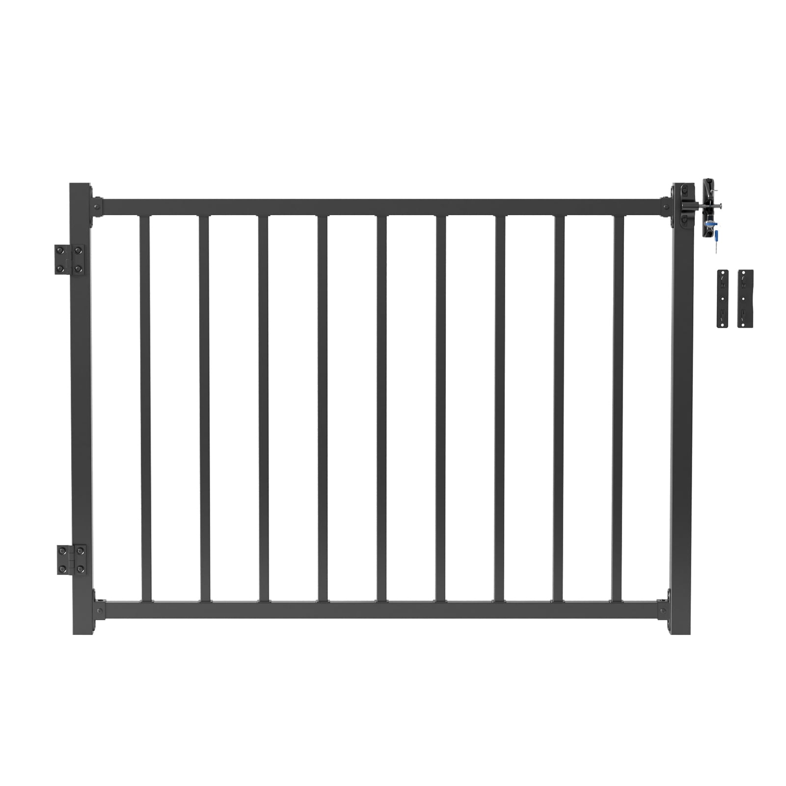 Suhire Garden Security Gate, 4ft Black Adjustable Fence Gate, 36in ...