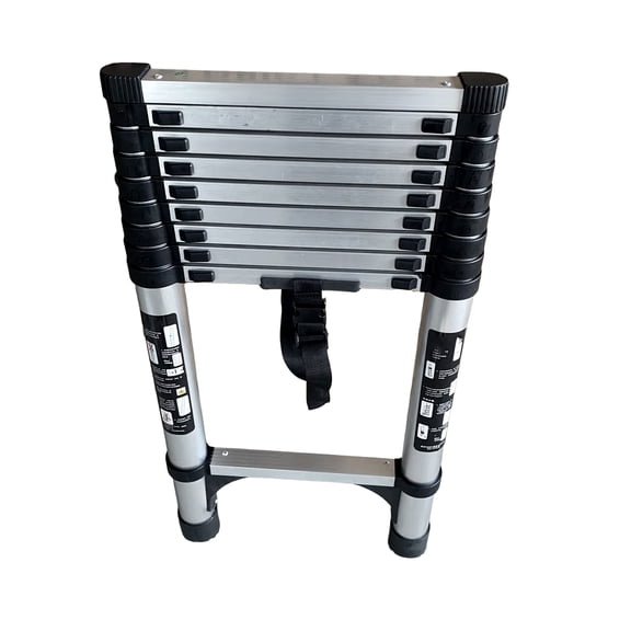 Suhire Telescoping Folding Ladder, 3.9m/4.7m Stainless Steel Extendable Ladder, 330 lbs Capacity, Triangle Stability Structure, Home & Outdoor Multi-Purpose Ladder