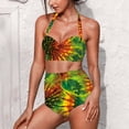 thumbnail image 1 of Suhoaziia Bathing Suits for Women 2 Piece Lightweight Colorful Tie Dye Bathing Suits Swimsuit Coverup High Waist Bikini Size L Light & Soft Swimsuits Bikini Sets, 1 of 6