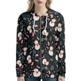 thumbnail image 1 of Suhoaziia Black Zip Up Hoodies for Women Graphic Ugly Snowman Christmas Tree Graphic Print Tops Winter Lightweight Thin Sports Jumper with Pocket Size 4XL, 1 of 6