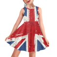 thumbnail image 1 of Suhoaziia British Flag Skater Dress Toddler Girl Ruffle Pleated Swing Twirl Skater Dress Size 9-10 Years Swing Party Dress for Photograph Church Outdoor Activities, 1 of 6