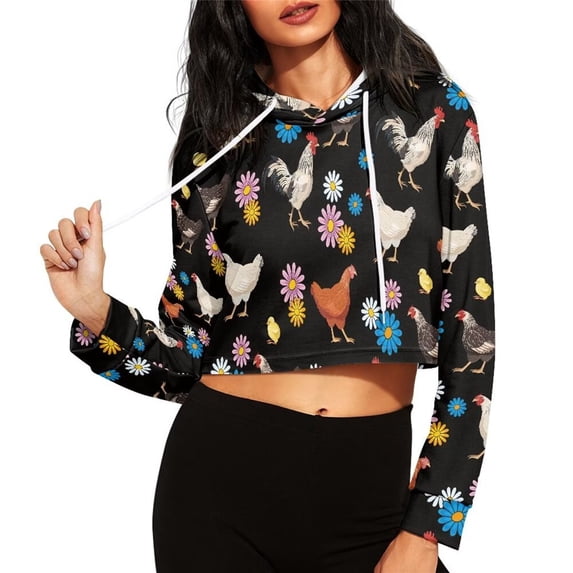 Suhoaziia Graphic Cropped Hoodies Y2K Workout Hooded Sweatshirt Comfort Rooster Blouse Tops Outfit Active Outdoor Outwear Preppy Hem Hoodies 4XL Comfortable Pullover Hoodie