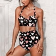 thumbnail image 1 of Suhoaziia Heart Pattern Swimsuit Women Tankinis Sets Sporty Casual Bathing Suits Size 2XL Swimwear Halter Ruched Bathing Suit Wrinkle Design Bikini Underwear for Summer, 1 of 6