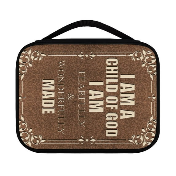 Suhoaziia I am a Child of God I am Fearfully&Wonderfully Made Bible Cases for Woman Casual Personalized Bible Book Carrying Bags Cross Bible Cover Book Holder Organizer Study Bible Tote