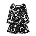 thumbnail image 1 of Suhoaziia Long Skirts for Child Girls with Designs Size 7-8 Years Bat Star Moon Print Swing Skirt Comfortable Durable Jumpskirt Winter Wedding Guest Playwear with Sleeves, 1 of 6